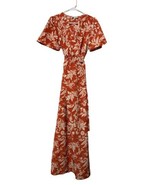 Luxology Orange Floral Print Wrap Top Maxi Dress Woman&#39;s Size Medium - £19.70 GBP