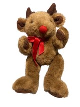 Vintage Rudolph The Red Nosed Reindeer Plush Stuffed Toy 9” Jointed Arms Legs #2 - £13.41 GBP