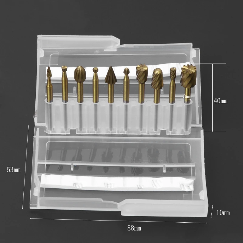 10pcs m Shank Rotary Burr Set Rotary File Drill Bits Engraving Cutter  T... - $165.23