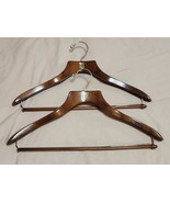 2 Vintage Hangers Solid Wooden Lee Rowan Wooden 17&quot; Suit Hanger - £22.30 GBP