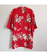 OHIO STATE Hawaiian Shirt BRUTUS Buckeye Red Floral Button Down Short Sl... - $84.72 CAD