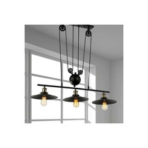 Warehouse of Tiffany 3-Light Chorne Pulley Adjust Chandelier with Edison... - $144.99