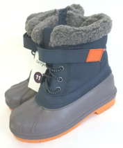 Niños Cat &amp; Jack Valmai Azul Marino Naranja Aislado Botas de Invierno Nuevo - $354.77 MXN