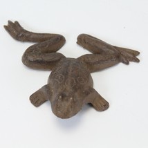 Cast Iron Leaping Frog Toad Paperweight Vintage 5&quot; Long x 5&quot; Wide - £27.23 GBP