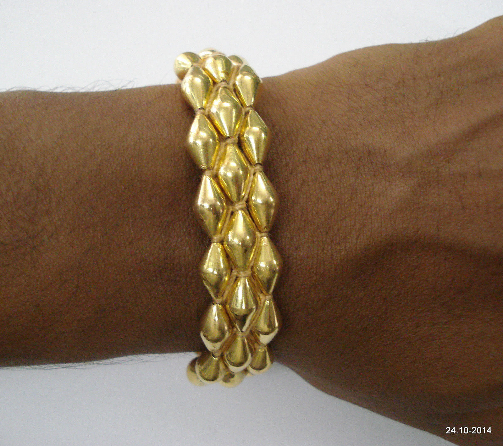 Primary image for vintage tribal 22k gold beads bracelet bangle handmade cuff jewelry