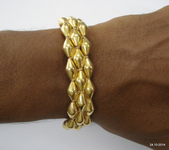 vintage tribal 22k gold beads bracelet bangle handmade cuff jewelry - $494.01