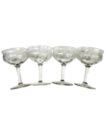 vintage crystal clear Tiffin Scots thistle etched glass sherbets or cham... - $1,142.18 MXN