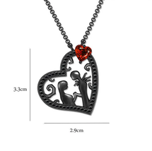 Black Nightmare Pendant, Disney Enchanted Heart Pendant, Sterling Silver Pendent - £132.73 GBP