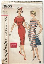 CUT Sewing Pattern Simplicity 2952 Wiggle Dress Misses Size 12 - £14.38 GBP