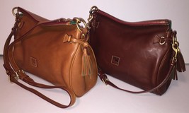 Dooney &amp; Bourke Florentine Leather Crossbody Bag Medium Zip Tassels Logo Zipper - £223.80 GBP