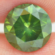 Round Shape Diamond Fancy Green Loose VS2 Certified Polished Enhanced 3.09 Carat - £2,649.69 GBP