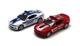5 &quot; 2014 Chevy Camaro Police/Firefighter Scale 1:38 White/Red Pull-Back ... - $16.98