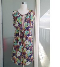 MEGAN PARK 100% Silk Print DRESS Sleeveless Floral  Size 0 NWT $485 - £31.33 GBP