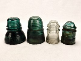 Lot of 4 Glass Electric Insulators, Hemingray, H.C. Co, Brookfield ~ #INS-BOX3 - $39.15