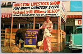 Houston TX Livestock Show 1964 Grand Champion Steer Bill Williams Postcard - $7.92