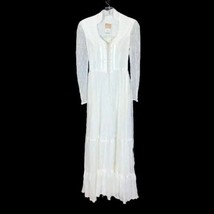 Womens Size 0 Gunne Sax Off White Vintage Floral Lace Overlay Maxi Prairie Dress - £106.08 GBP