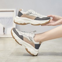 TUINANLE Sneakers Women White Shoes Chunky Sneakers for Women Lace-Up Vu... - £45.82 GBP