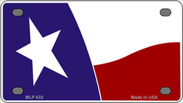Texas State Flag Waving Novelty Mini Metal License Plate Tag - £11.76 GBP