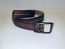American Eagle Outfitters Unisex M Belt Brown Leather  1 3/8&quot; Wide BOHO ... - £17.34 GBP