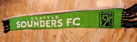 MLS Seattle Sounders FC Soccer Reversible Scarf Double Sided Lime Green/Black - £18.77 GBP