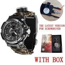 Outdoor Survival Watch Multifunctional Waterproof Military Paracord Watch Bracel - £107.43 GBP
