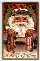Santa Claus Christmas Postcard Giant Face Gifts Series 2500 Embossed 1910 Conell - £23.08 GBP