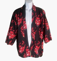 Manfinity Men Demon Print Open Front Kimono Large - $14.84