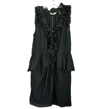 Rebecca Taylor Charcoal Gray Silk All Ruffled Dress Size 8 NEW - £53.68 GBP