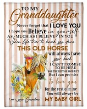 Funny Horses Christmas Blanket Gift For Granddaughter From Grandma Sofa Blanket - $35.79+