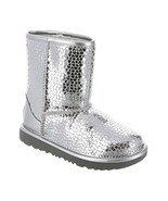 New UGG Kids&#39; Classic II Gel Hearts Boots Silver Size 6 - $161.35 CAD