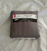 Mainstays 4pc Wrinkle Resistant Soft Microfiber Gray Sheet Set Full Size - $19.12