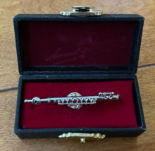 Musical instrument Silver Flute Pin Tie Tack 2 1/2 inches - $10.84