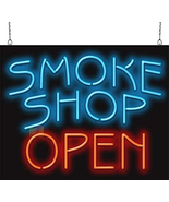 Smoke Shop Open Neon Sign - Large Size - 30&quot; Wide X 24&quot; H... - £378.34 GBP