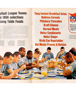 1966 NFL Football Table Training Menu Advertisement Pro Bowl Centerfold ... - $39.99