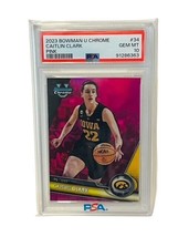 Caitlin Clark PSA 10 Rookie RC 2023 Bowman U Chrome Pink Refractor sp Iowa #34 - $841.50