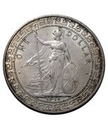 1911 Großbritannien Silber Handel Dollar Münze Au Einzelheiten Km #T5 - €173,17 EUR