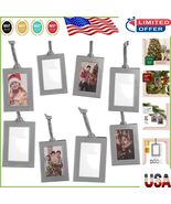 Mini Silver Photo Ornaments - 8 Vertical Frames for Christmas Trees and ... - $39.71 CAD