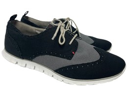 Womens Cole Haan Zerogrand Wingtip Oxford Shoes Black Gray Canvas Comfor... - £31.83 GBP