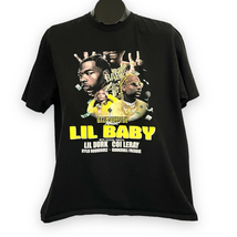 LIL BABY and LIL DURK 2021 The Back Outside Tour T-Shirt LARGE Tee Black  - £25.75 GBP