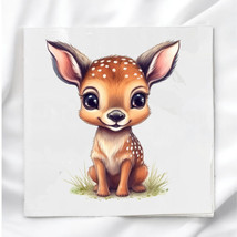 Baby Deer Fabric Square Quilt Block panel for crafting, sewing, quilting - £3.93 GBP+