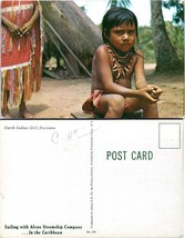 Suriname Caribbean Native American Girl Alcoa Steamship Company Vintage Postcard - £7.51 GBP