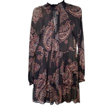 Free People Black Dark Floral Paisley Dress S WhimsiGoth NO LINING - $24.64