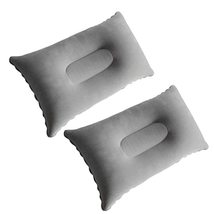 Dogxiong 2 Pack Ultralight Inflatable Pillow Small Squared Flocked Fabric Air Pi - £12.77 GBP