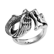 Vintage Boho Angel Zodiac Sign Virgo Astrology .925 Silver Biker Ring-6 - £25.67 GBP