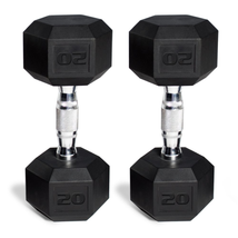 Rubber-Coated Hex Dumbbells Set of 2 Home Gym Fitness Exercise Workout See Sizes - £18.68 GBP+