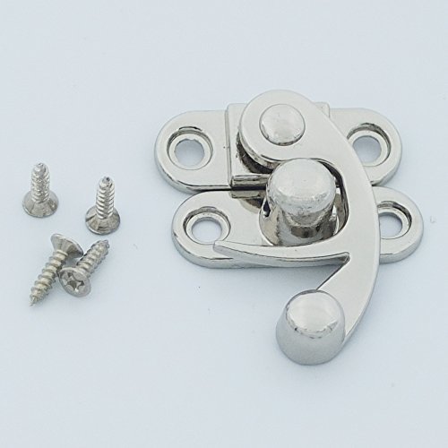 Bluemoona 10 Sets - Decorative Swing Arm Latch Catch Wood Box Hasp Clasp Lock wi