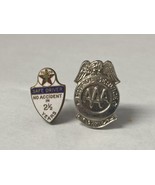Enameled Pin LOT 2 Gold 10k Texaco Safe Driver 2 1/2 Year &amp; AAA Patrol S... - €38,41 EUR
