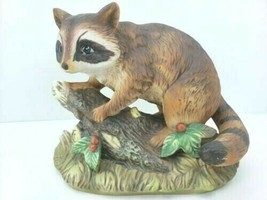 Vintage Homco Masterpiece Porcelain Raccoon Hand Painted #1247 Excellent Cond. - £26.03 GBP