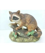 Vintage Homco Masterpiece Porcelain Raccoon Hand Painted #1247 Excellent... - $31.49