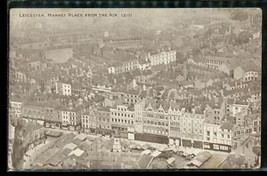 Vintage Photochrom Paper Postcard Aerial Photo View Leicester Market Place - £9.65 GBP